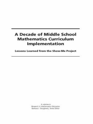 cover image of A Decade of Middle School Mathematics Curriculum Implementation
